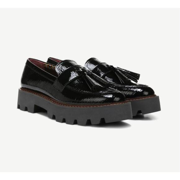 NEW Franco Sarto Women's Balinna Lug Sole Tassel Slip On Loafers Size 13M Black - Picture 1 of 9